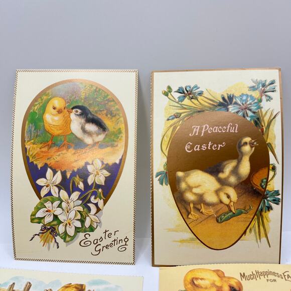 Vintage 1997 B Shackman Easter Tear Off Post Cards Reproductions Antique No.7599 - Picture 4 of 6